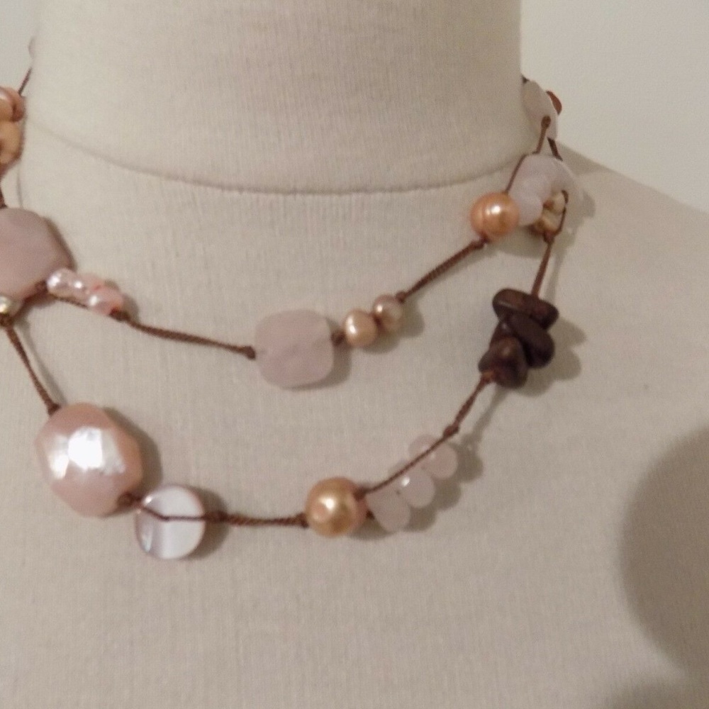 Silpada Pink Pearl Hand Strung Necklace - Picture 1 of 5